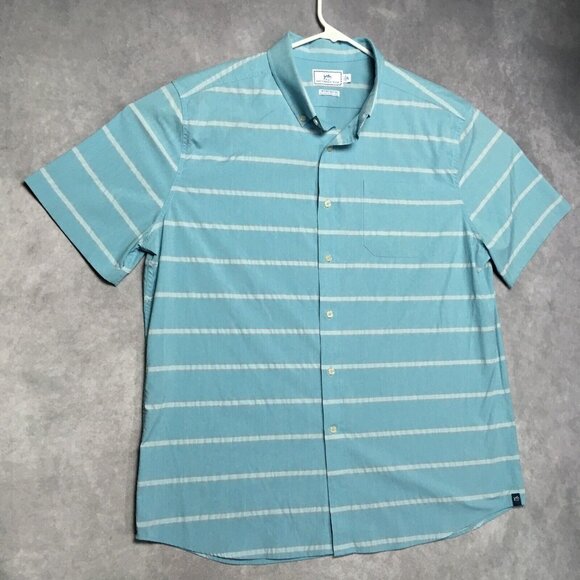 Southern Tide Other - Southern Tide Mens Shirt size XL Button Up Short Sleeve‎ Blue Striped Stretch